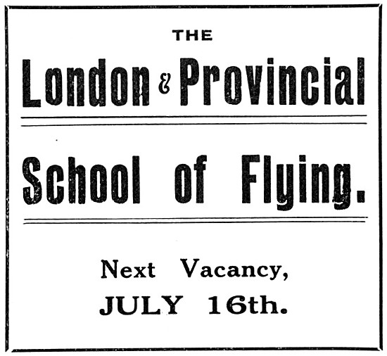London & Provincial School Of Flying - L & P School Of Flying    