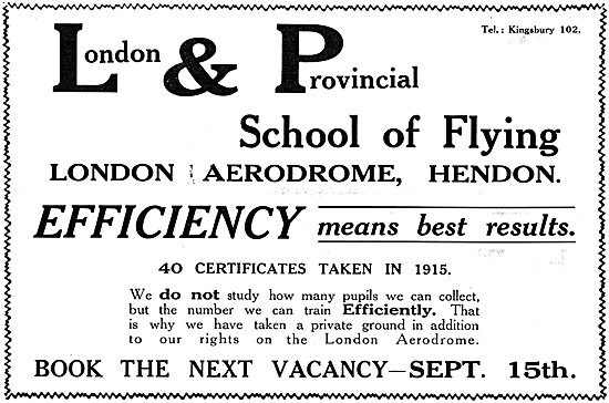 London & Provincial School Of Flying - L & P School Of Flying    