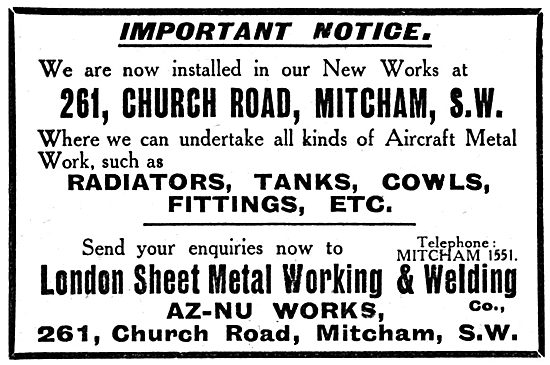 London Sheet Metal Working & Welding Co. 261, Church Rd, Mitcham 