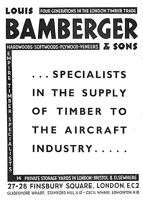 Louis Bamberger - Timber Suppliers To The Aircraft Industry      