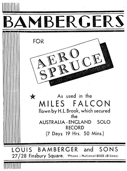 Louis Bamberger - Timber Suppliers To The Aircraft Industry      