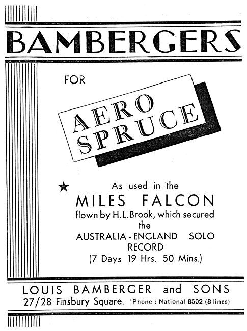 Louis Bamberger - Timber Suppliers To The Aircraft Industry      