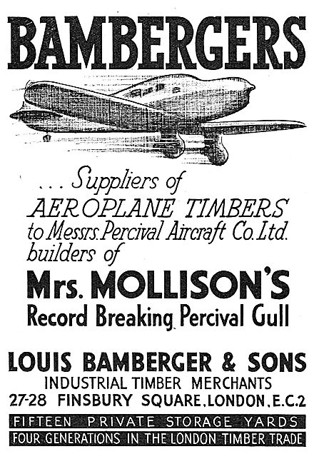 Louis Bamberger - Timber Suppliers To The Aircraft Industry      