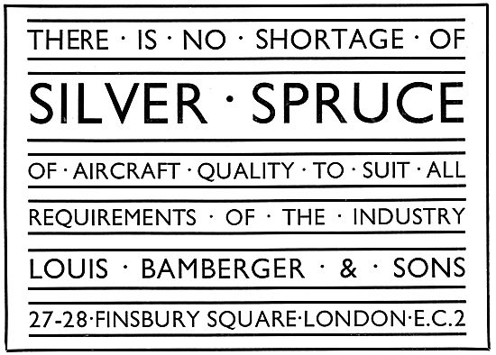 Louis Bamberger - Timber Suppliers To The Aircraft Industry      