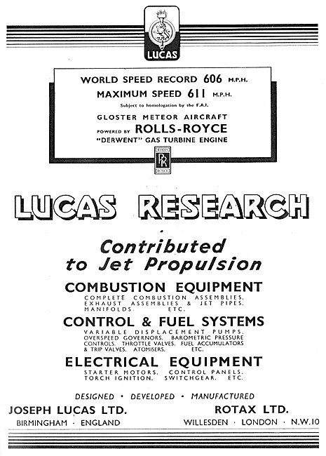Lucas Aero Engine Combustion Equipment                           