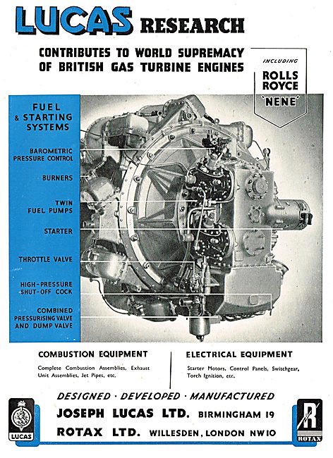 Lucas Aero Engine Equipment                                      