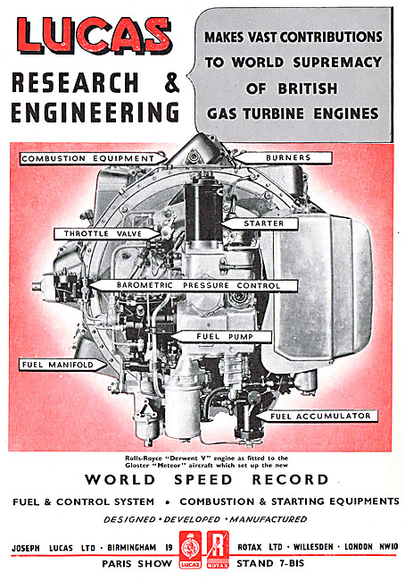 Lucas Gas Turbine Combustion Equipment 1946                      