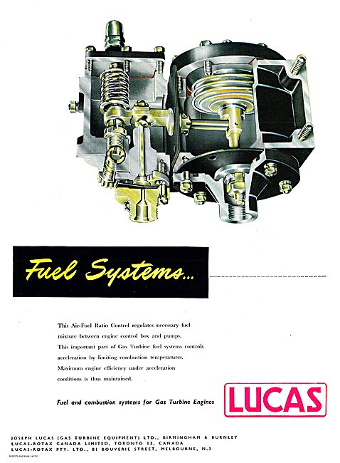 Lucas Air-Fuel Ratio Control For Gas Turbine Aero Engines        