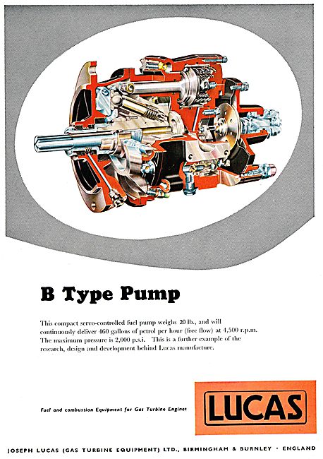 Lucas Aircraft Fuel System Components - B Type Pump              