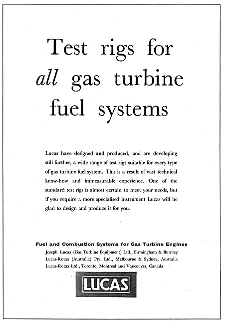Lucas Fuel & Combustion Systems For Gas Turbine Engines          