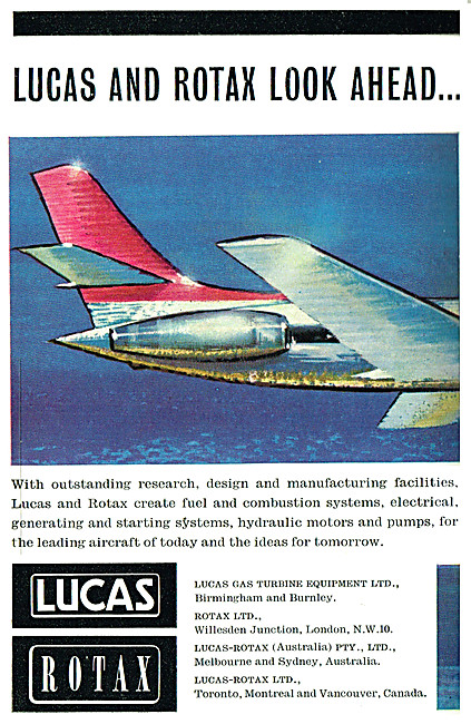 Lucas Rotax Aircraft Equipment 1961                              