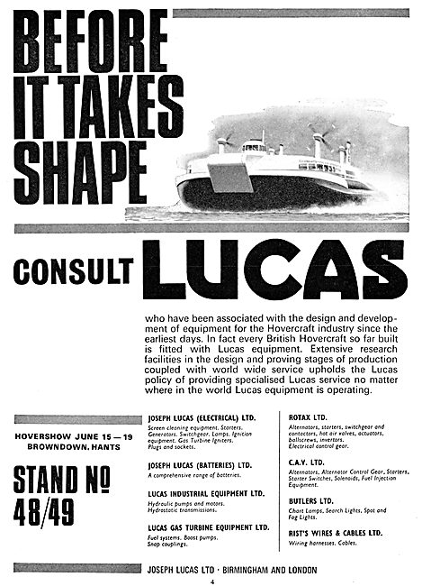 Lucas Aircraft Electrical Systems & Products                     