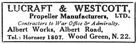 Lucraft & Westcott. Propeller Manufacturers                      