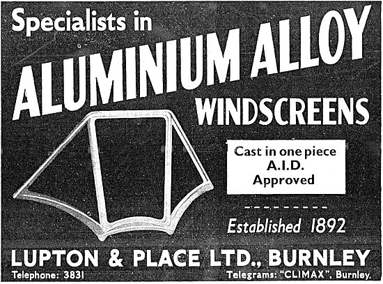 Lupton & Place Aluminium Alloy Windscreens                       