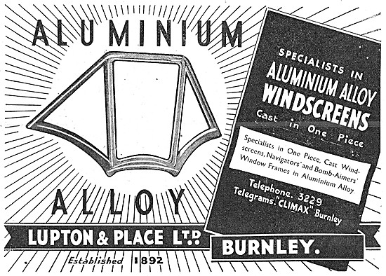 Lupton & Place Aluminium Alloy Castings - Aircraft Windscreens   