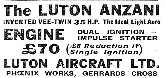 Luton Anzani V-Twin 35 HP Aero Engine                            