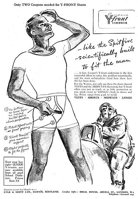 Lyle & Scott Y-FRONT Underwear 1941                              