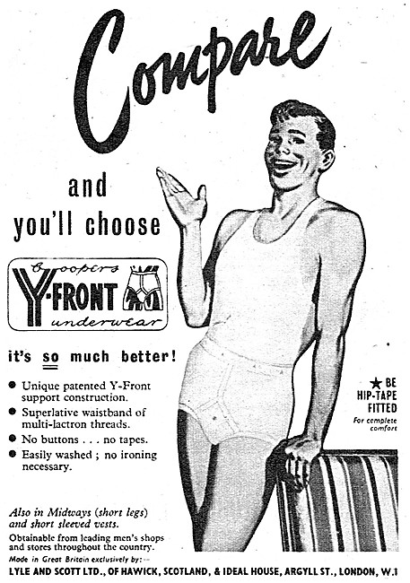 Lyle & Scott  Y-Front Underpants 1952                            