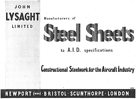 Lysaght Constructional Steelwork For The Aircraft Industry       