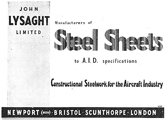 Lysaght Constructional Steelwork For The Aircraft Industry       