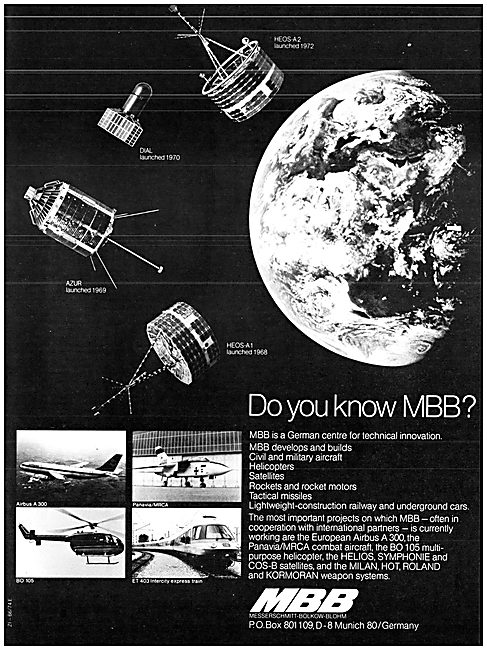 Messerschmitt-Bolkow-Blohm MBB Satellite Technology 1974         