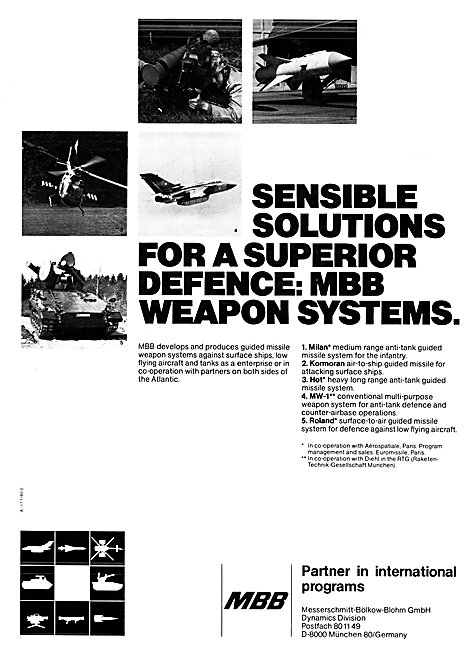 MBB Weapons Systems Milan Roland Kormoran MW-1 HOT               