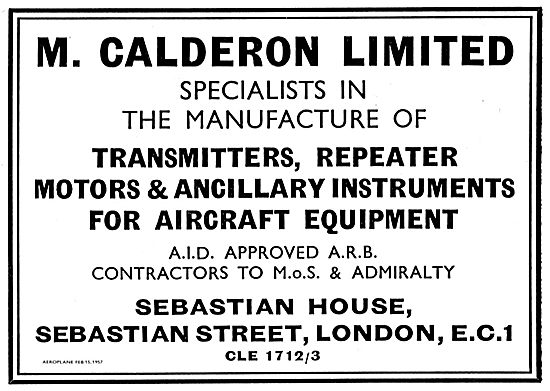 M.Calderon Ltd Manufacturers Of Transmitters For Aircraft        