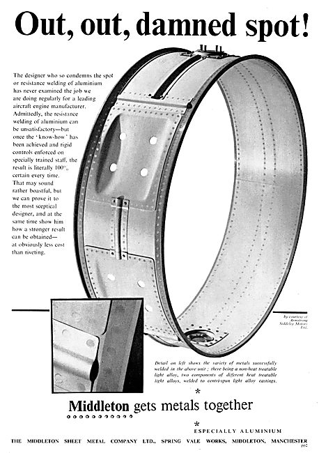 Middleton Sheet Metal . Aircraft Component Manufacturers         