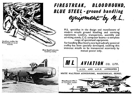 M.L. Aviation Firestreak, Bloodhound & Blue Steel Ground Handling