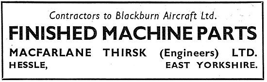 Macfarlane Thirsk. Machined Parts 1939                           