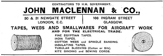 John Maclennan & Co.  Aircraft Tapes, Webs & Smallwares          