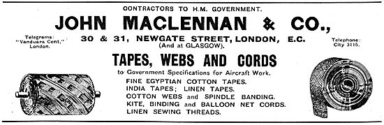 John Maclennan & Co.  Aircraft Tapes, Webs & Cords               