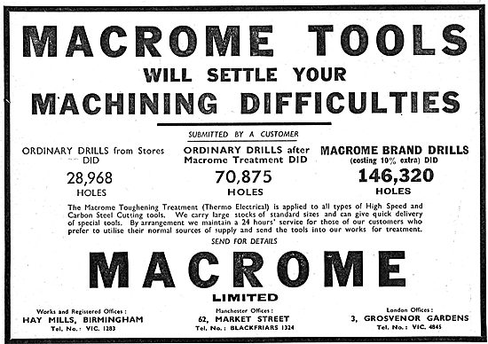 Macrome Treatment For Machine Tools                              