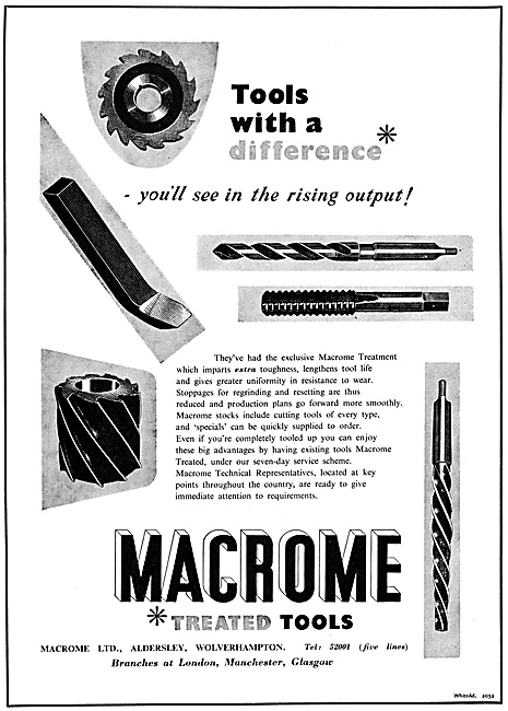 Macrome Treated machine Tools 1953                               