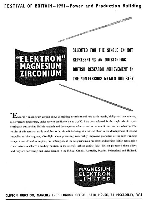 Magnesium Elektron Ltd - Magnesium Zirconium For Aircraft Work   