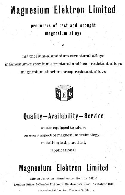 Magnesium Elektron. Cast & Wrought Magnesium Alloys              