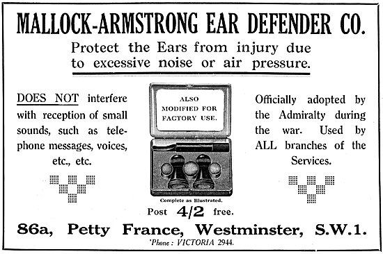 Mallock-Armstrong Ear Defenders 1925                             