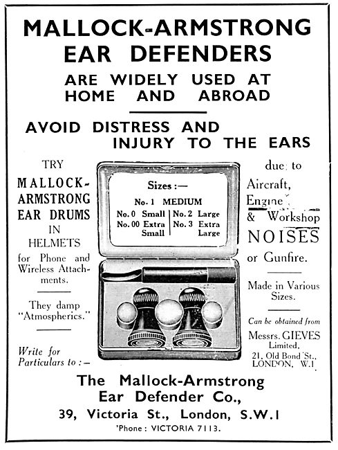 Mallock-Armstrong Ear Defenders 1931                             