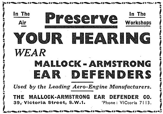 Mallock Armstrong Ear Defenders - For Air Or Workshop Use        