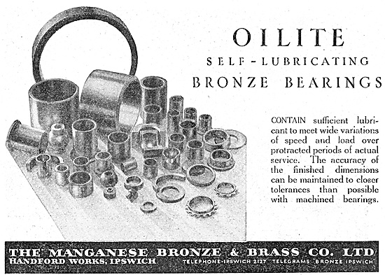 Managanese Bronze & Brass Co - Oilite Self Lubricating Bearings  