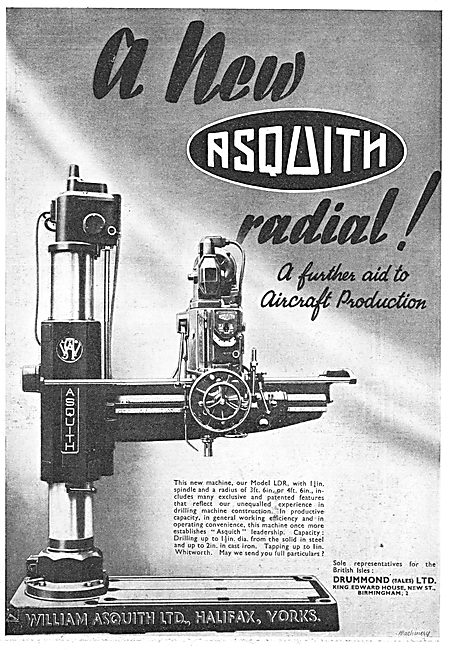 William Asquith MDL LDR Radial Drilling Machine                  