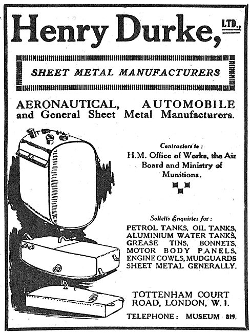 Henry Durke Aeronautical Sheet Metal Work                        