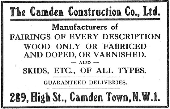 The Camden Construction Co. Manufacturers Of Aircraft Components 