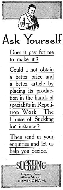 W.Suckling & Sons. Albion St, Birmingham. Repetition Work        