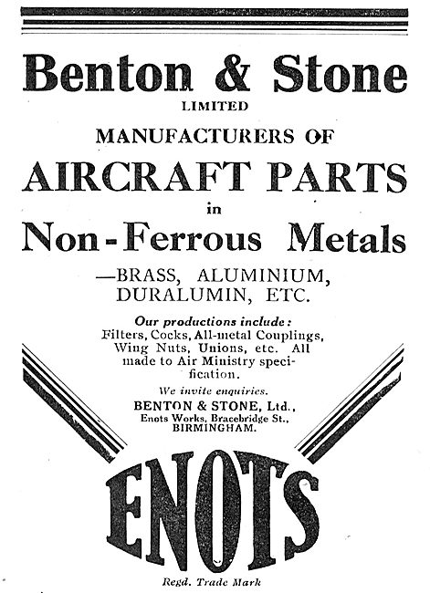 Benton & Stone Ltd. Enots Works, Bracebridge St, Birmingham      