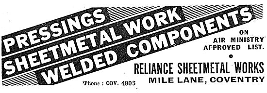 Reliance Sheet Metal Works. Mile Lane, Coventry.                 