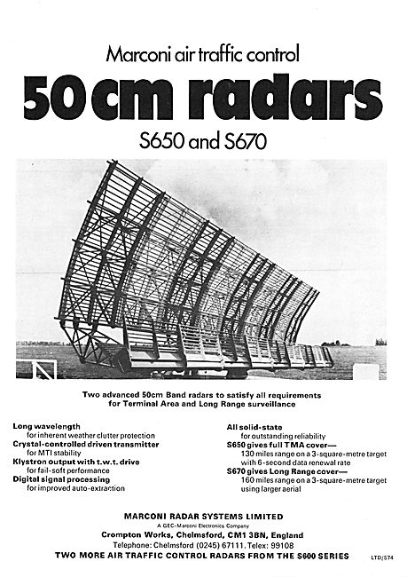 Marconi 50cm S650 & S670 Air Traffic Control Radar               