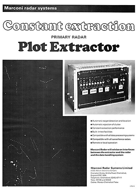 Marconi Constant Extraction Primary Radar Plot Extractor         
