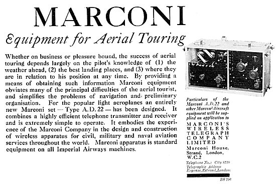 Marconi A.D.22 Aircraft Wireless 1929                            