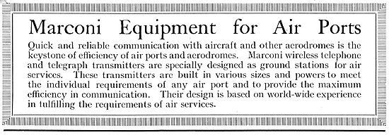 Marconi Wireless Equipment For Airports                          